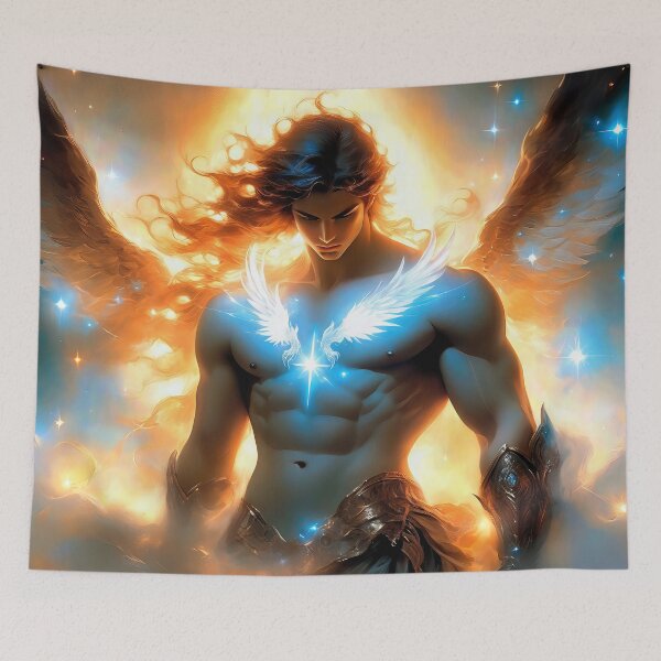 Item preview, Seraph of the Dawn - Celestial Light Dark Fantasy Art designed and sold by KingdomsHarvest.