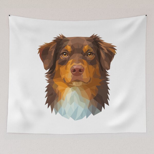 Item preview, Australian Shepherd Polygon Art - geometric dog design designed and sold by OverNickles194.