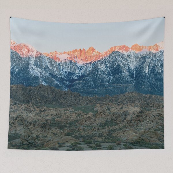 Item preview, Alpen Glow Sunrise on Mount Whitney & Alabama Hills designed and sold by Wild Afterglow.