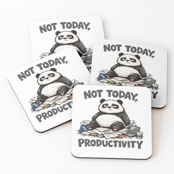 Item preview, Not Today Productivity – Lazy Panda Work From Home Funny Illustration designed and sold by ChubbyGoong.