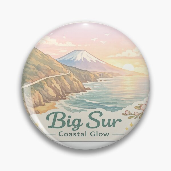 Item preview, Big Sur “Coastal Glow” Sticker – Cute Pastel California Coast Art designed and sold by messupbro.