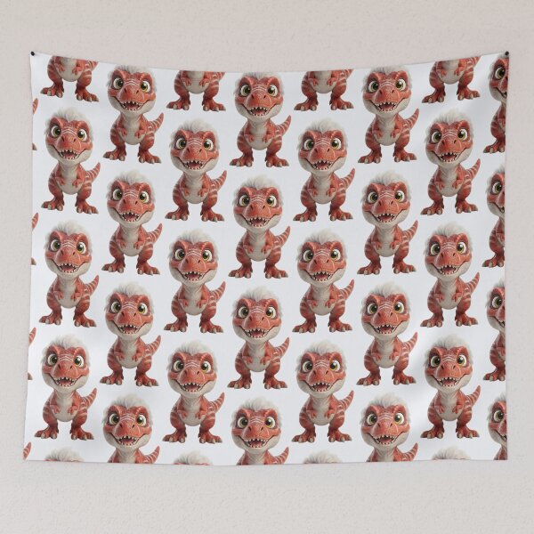 Item preview, Cute Baby Red T-Rex Dinosaur - Funny Chibi 3D Art designed and sold by PixMoody.