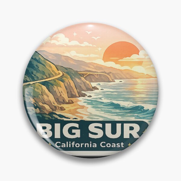 Item preview, Big Sur Bold Graphic Sticker – Modern California Coastline Art designed and sold by messupbro.