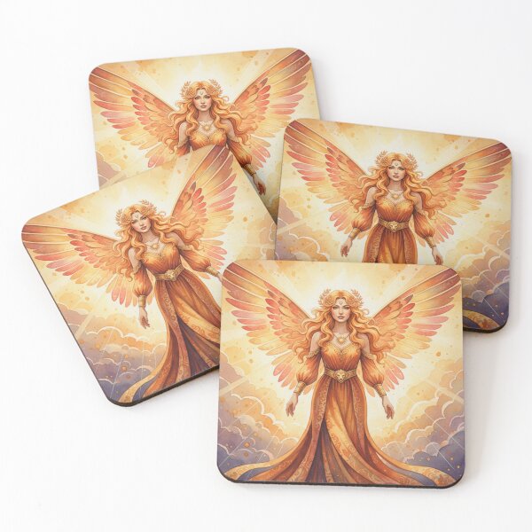Item preview, Solaris Seraph – The Golden Zodiac Guardian designed and sold by Dream Bloom Gallery.