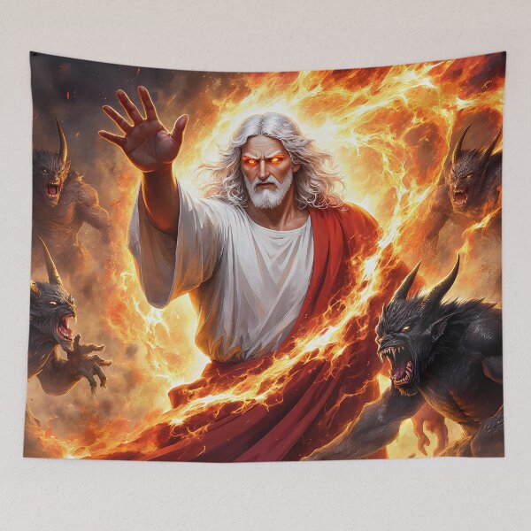 Item preview, The Messiah's Rebuke - Dark Fantasy Spiritual Warfare designed and sold by KingdomsHarvest.
