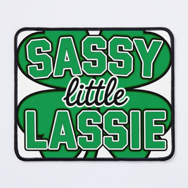 Item preview, Sassy Little Lassie St Patricks Day Shamrock Clover Typography Tee designed and sold by TeesAndKnees.