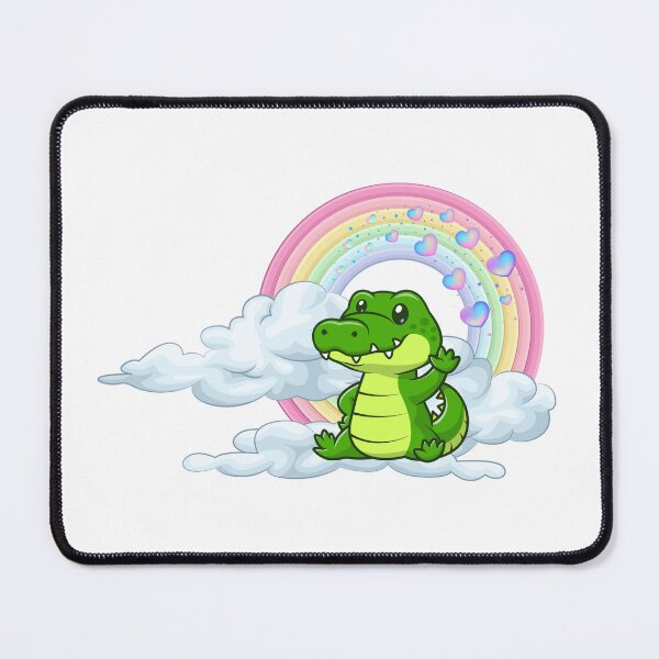 Item preview, Friendly Gator - Cute Green Alligator Waving on Rainbow Clouds designed and sold by Love3Happy.