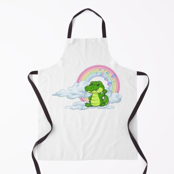 Item preview, Friendly Gator - Cute Green Alligator Waving on Rainbow Clouds designed and sold by Love3Happy.