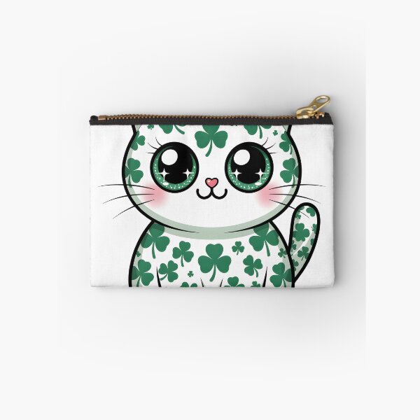 Item preview, Lucky Cat St Patricks Day Shirt Irish Shamrock Cat Mom Cat Dad Tee designed and sold by TeesAndKnees.
