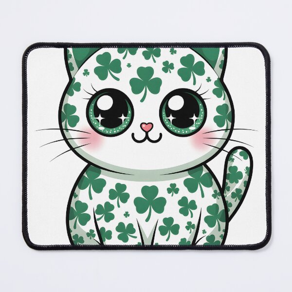 Item preview, Lucky Cat St Patricks Day Shirt Irish Shamrock Cat Mom Cat Dad Tee designed and sold by TeesAndKnees.