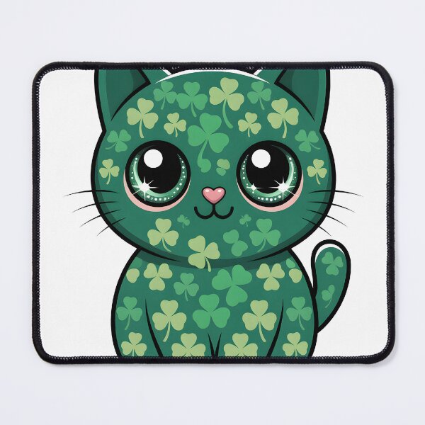 Item preview, St Patricks Day Cat Shirt Shamrock Kitty Lucky Irish Cat Lover Tee designed and sold by TeesAndKnees.