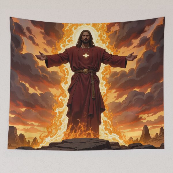 Item preview, The Radiant Messiah - Lord of Glory Dark Fantasy Art designed and sold by KingdomsHarvest.