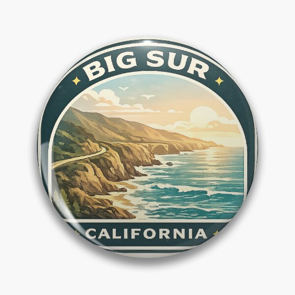 Item preview, Big Sur California Travel Badge Sticker – Scenic Coastal Window Art designed and sold by messupbro.