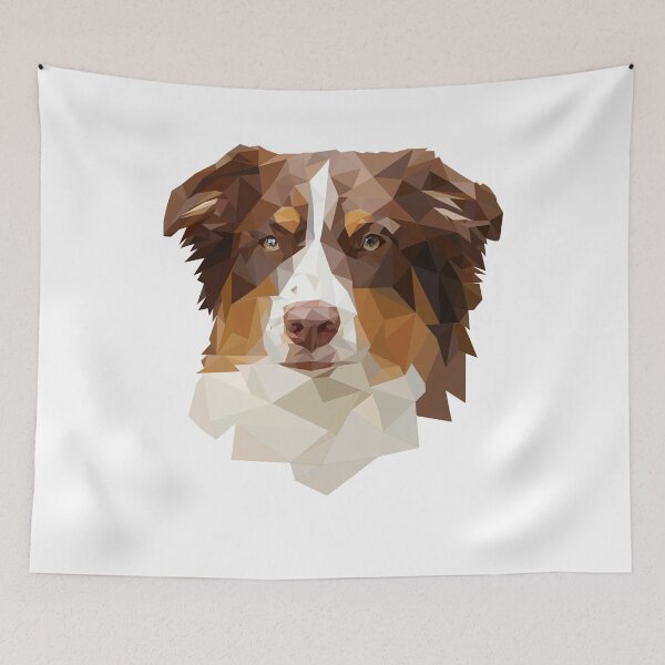 Item preview, Australian Shepherd Low Polygon Dog – Geometric Dog Art Design designed and sold by OverNickles194.