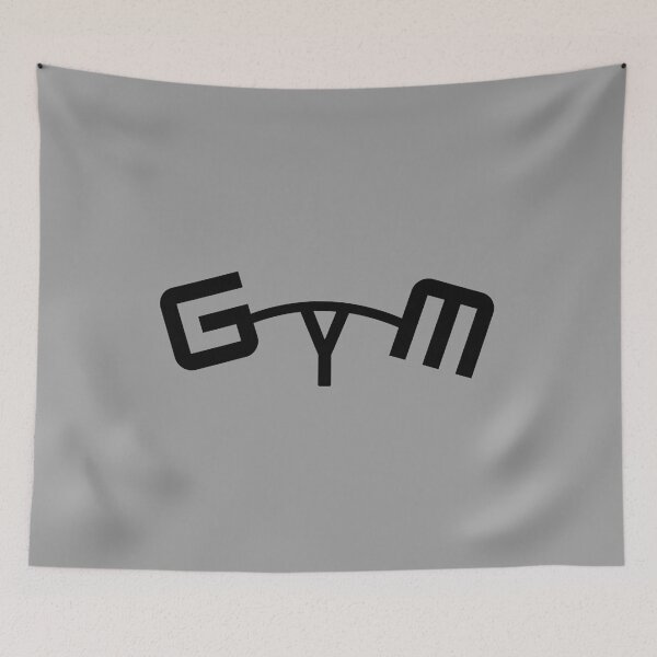 Item preview, GYM - Black Text Heavy Barbell Typography designed and sold by CreativeXHub.