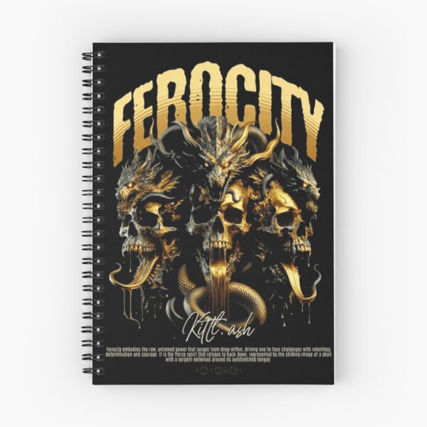 Item preview, Ferocity Golden Skulls and Dragons - Dark Fantasy Streetwear designed and sold by GenZFashion000.