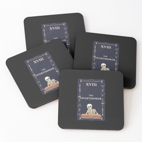 Item preview, The Overthinker Tarot Card | Skeleton Dark Academia designed and sold by VENOHA.