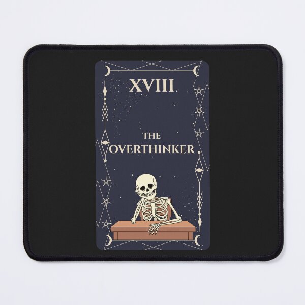 Item preview, The Overthinker Tarot Card | Skeleton Dark Academia designed and sold by VENOHA.