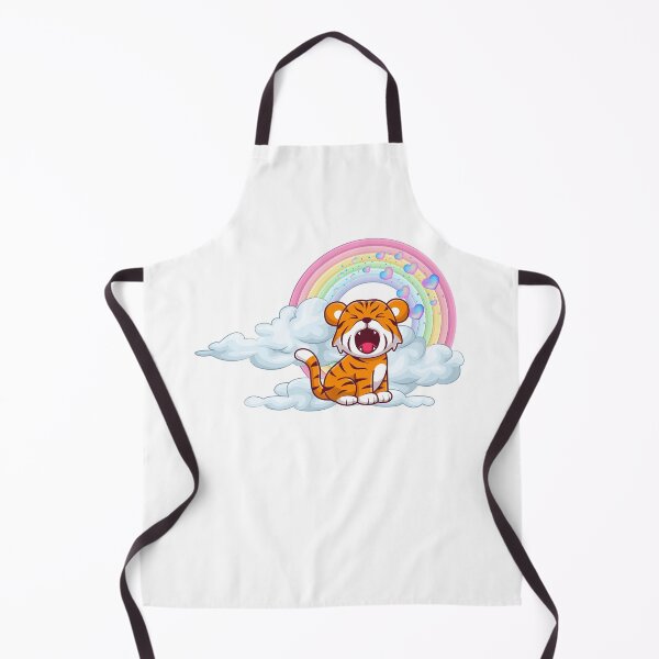 Item preview, Yawning Tiger - Cute Tiger on Cloud with Rainbow Hearts designed and sold by Love3Happy.