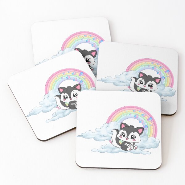 Item preview, Happy Skunk - Cute Skunk on Cloud with Pastel Rainbow designed and sold by Love3Happy.