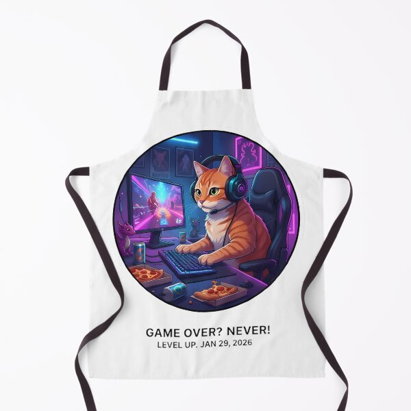 Item preview, Gamer Cat: Game Over? Never! Neon Gaming Vibe designed and sold by MNPJKS.