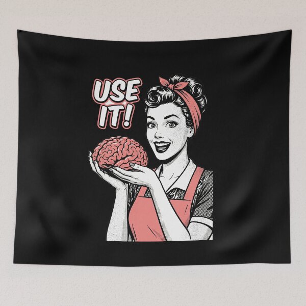 Item preview, Use It! Funny Retro Sarcastic Brain designed and sold by AdyKurniawan.