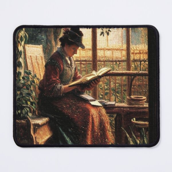 Item preview, Lady Reading  – Backdrop of Domestic Tranquility designed and sold by artdesignsnow.