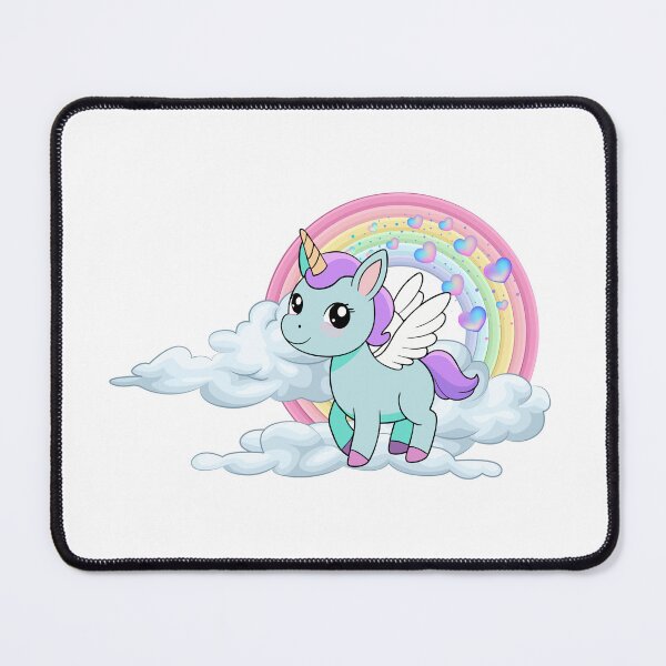 Item preview, Magical Pegasus - Cute Blue Unicorn with Rainbow and Clouds designed and sold by Love3Happy.