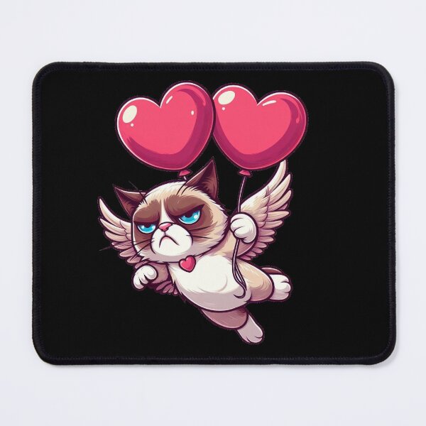 Item preview, Grumpy Anti-Valentine Cat Cupid – Cute Sarcastic Love Humor Illustration designed and sold by Rlyehinmate.