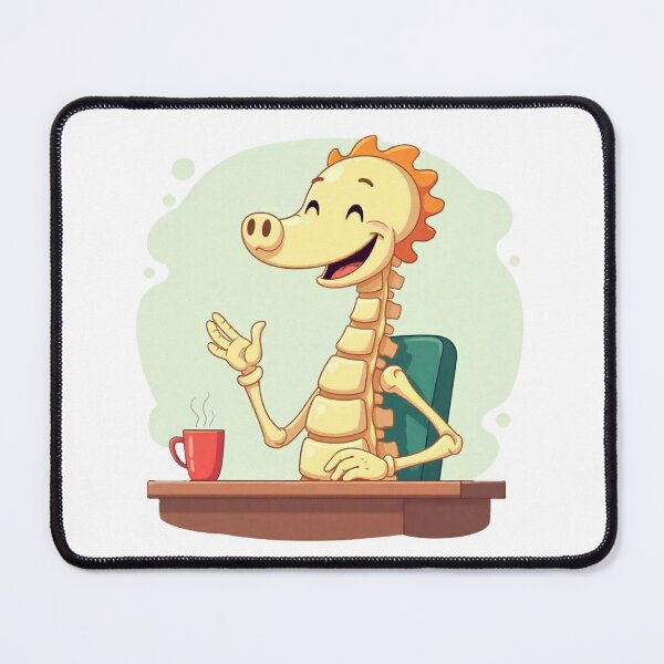 Item preview, Happy Spine Character with Coffee – Cute Anatomy Cartoon Illustration designed and sold by myforestfog.