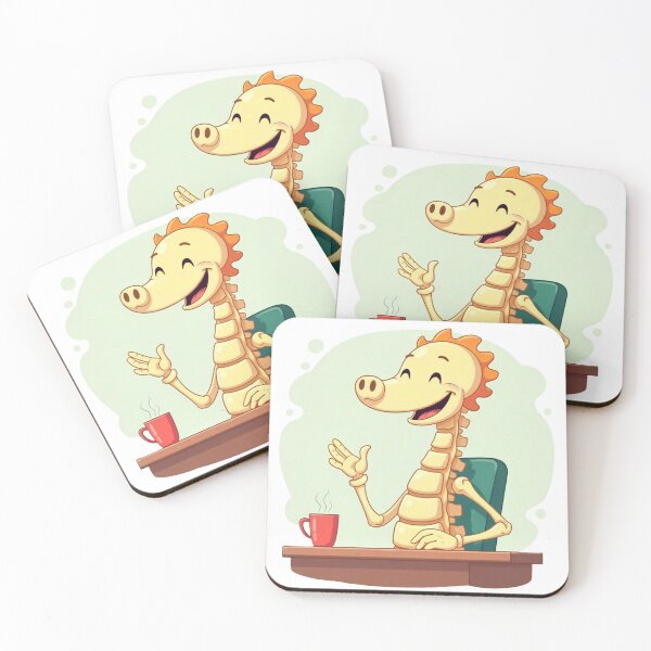 Item preview, Happy Spine Character with Coffee – Cute Anatomy Cartoon Illustration designed and sold by myforestfog.