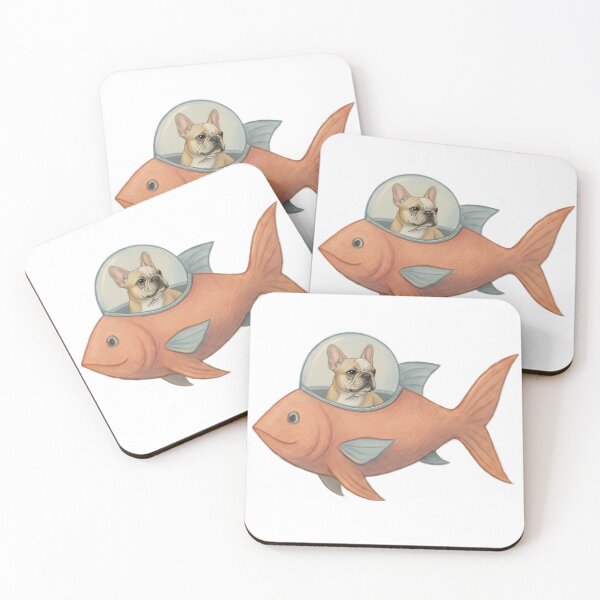 Item preview, Whimsical French Bulldog in a Fish Suit Illustration designed and sold by HITAHOUSE.