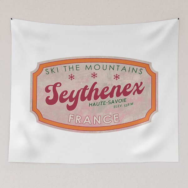 Item preview, Seythenex, France, Haute-Savoie, Ski, textured skiing badge designed and sold by Wanderful-roads.