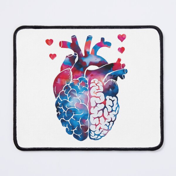 Item preview, Heart and Brain Valentine T-Shirt | Love vs Logic Watercolor Minimalist Romantic Tee designed and sold by ZyxDes.