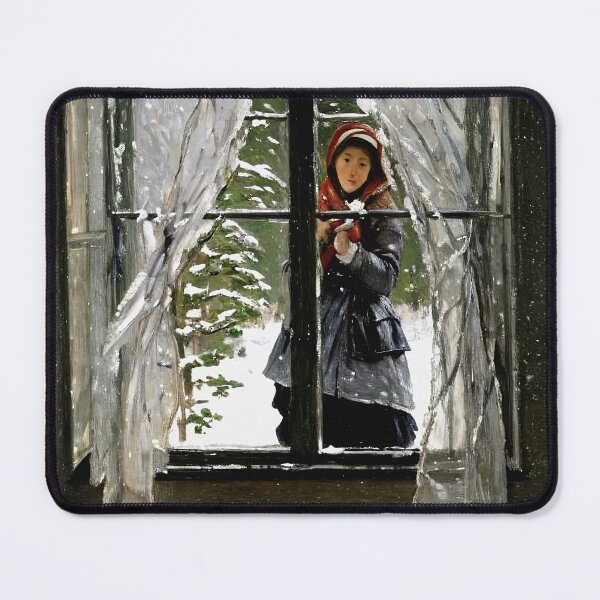 Item preview, Red Kerchief Portrait -  Captivating Elegance designed and sold by artdesignsnow.