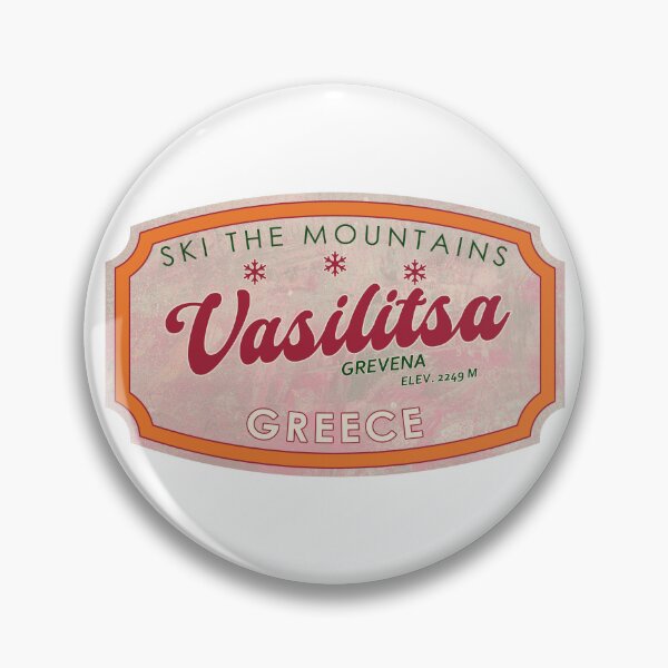 Item preview, Vasilitsa, Greece, Grevena, Ski, textured skiing badge designed and sold by Wanderful-roads.