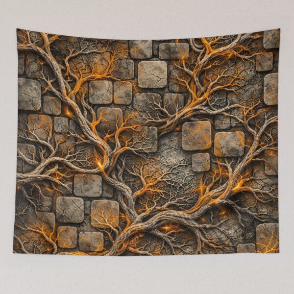 Item preview, Ember Root Grid designed and sold by Kaleidoscope Print.