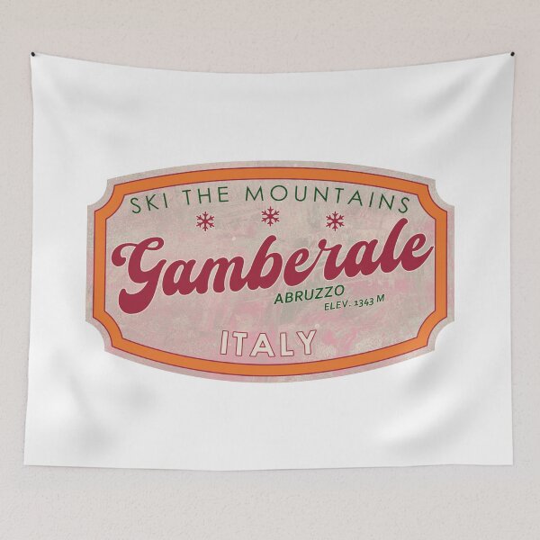 Item preview, Gamberale, Italy, Abruzzo, Ski, textured skiing badge designed and sold by Wanderful-roads.