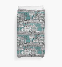 London toile blue Duvet Cover