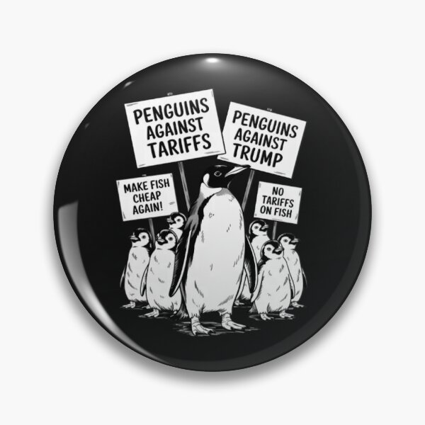 Item preview, Penguins Against Tariffs  No Tariffs Make Fish Cheap Again Political Animal Protest designed and sold by Doggy-Boggy.