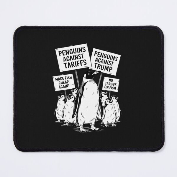 Item preview, Penguins Against Tariffs No Tariffs Make Fish Cheap Again Political Animal Protest designed and sold by Doggy-Boggy.