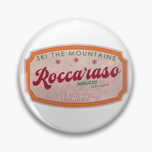 Item preview, Roccaraso, Italy, Abruzzo, Ski, textured skiing badge designed and sold by Wanderful-roads.