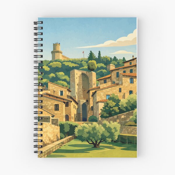 Item preview, Italy - Assisi Hilltown- Peaceful Italian Village Illustration designed and sold by darekkocurek.
