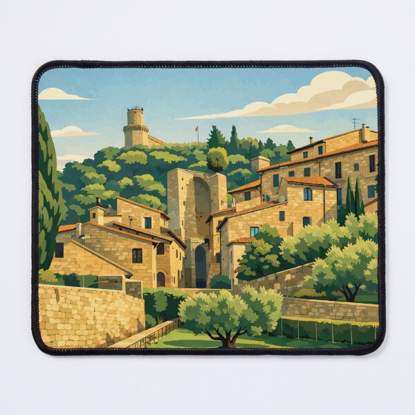 Item preview, Italy - Assisi Hilltown- Peaceful Italian Village Illustration designed and sold by darekkocurek.