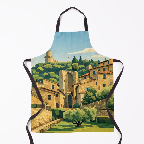 Item preview, Italy - Assisi Hilltown- Peaceful Italian Village Illustration designed and sold by darekkocurek.