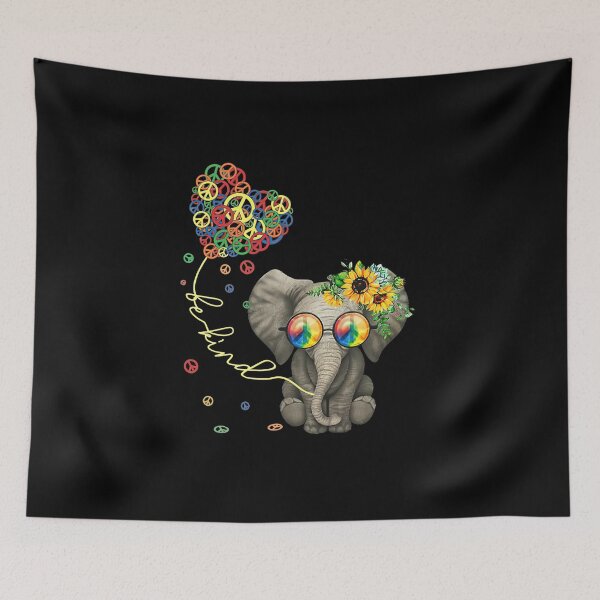 Item preview, Be Kind Elephant Peace Sunflower Art designed and sold by Uncer59.