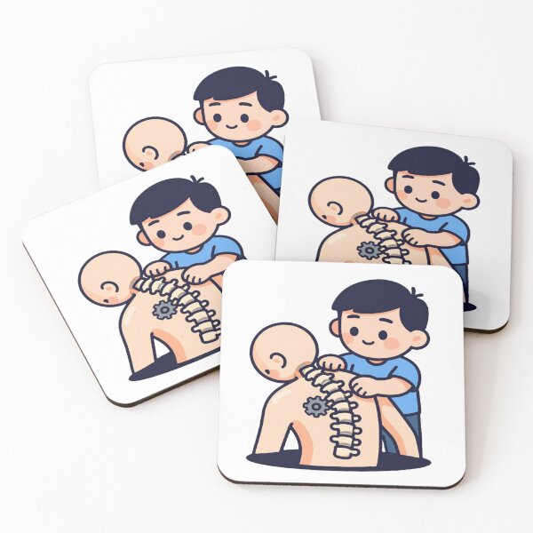 Item preview, Cute Osteopathy Illustration – Friendly Spine Adjustment Cartoon designed and sold by myforestfog.