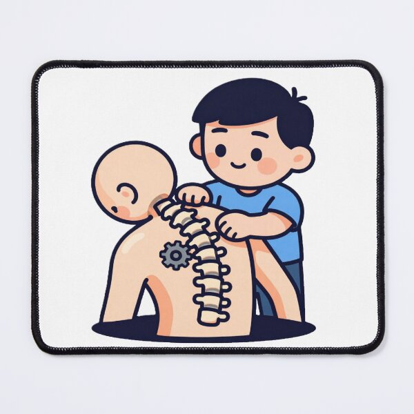 Item preview, Cute Osteopathy Illustration – Friendly Spine Adjustment Cartoon designed and sold by myforestfog.