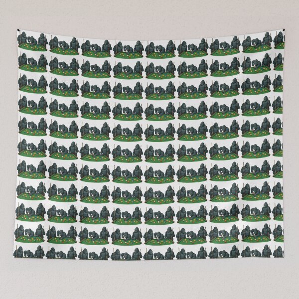 Item preview, Gorillas Playing Pool - Funny Animal Illustration at Billiards Table designed and sold by ARTGENERATESART.