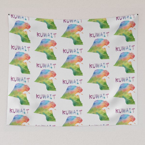 Item preview, Vibrant Watercolor Kuwait Map Art - Modern Silhouette designed and sold by mashmosh.